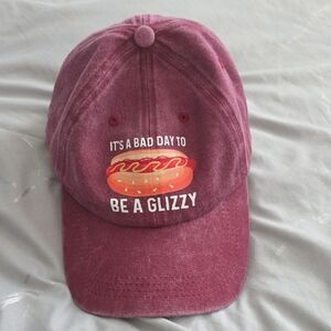 Burgundy Cap with Hot Dog Graphic